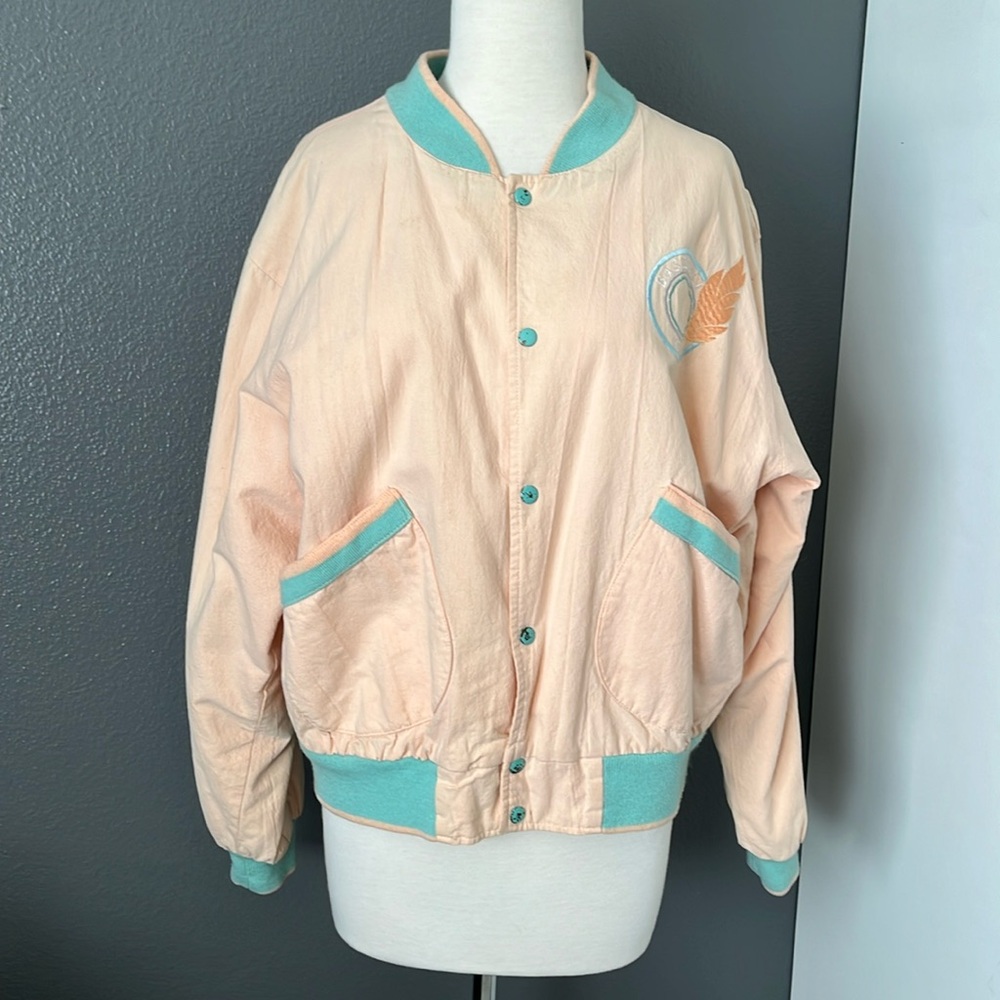 Vintage baseball-style bomber jacket